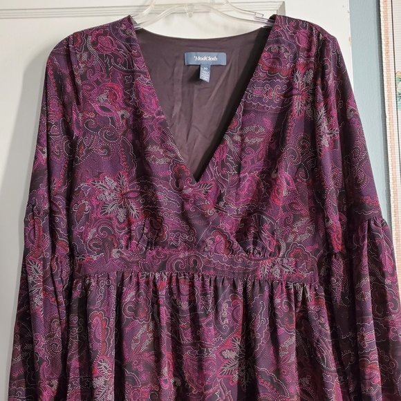 ModCloth Long Sleeve Purple A Moment in Fine Dress Size 10 NWT - Picture 4 of 15